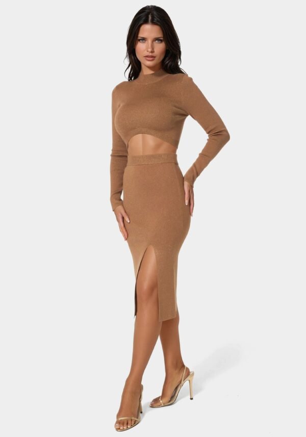 Lurex Rib Cropped Kit Set