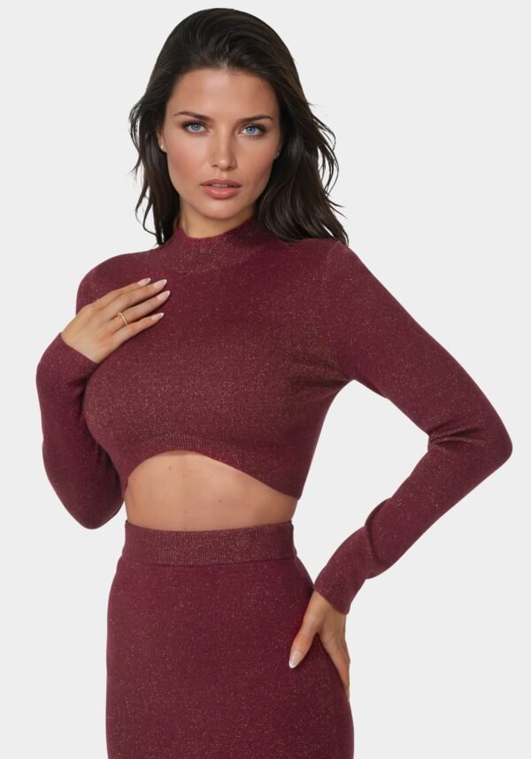 Lurex Rib Cropped Kit Set
